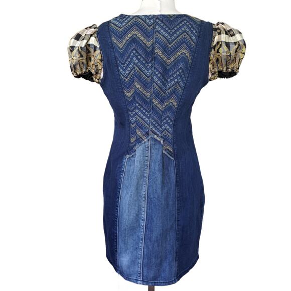 Desigual Upcycled Elda Denim Patchwork Dress Size One-of-a-Kind! - Picture 7 of 11